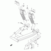 Схема вузла: Задній амортизатор для Suzuki GSX750