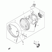 Схема вузла: Фара (E24) для Suzuki VL1500 Intruder C1500/Boulevard C90