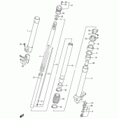 Схема узла: Передняя вилка (E1, model v/w p37) для Suzuki RMX250