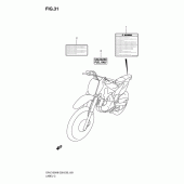 Схема вузла: Інформаційні наклейки для Suzuki DR-Z125 DR-Z125L