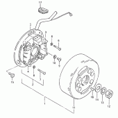 Схема узла: Статор & Ротор (E24) для Suzuki TS125
