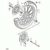Схема узла: Переднее колесо (Gsx750t,  gsx750x) для Suzuki GSX750