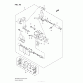 Схема вузла: Задній гальмівний супорт для Suzuki AN400 Burgman (EU analogue of SkyWave)