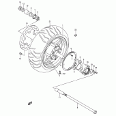 Схема вузла: Заднє колесо (An650ak4/ak5) для Suzuki AN650 Burgman (EU analogue of SkyWave)