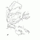 Схема вузла: Передній обтічник (Model k3) для Suzuki GSX-R1000