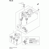 Схема вузла: Lock Set (An650L4 E33) для Suzuki AN650 Burgman (EU analogue of SkyWave)