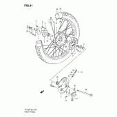 Схема вузла: Переднє колесо для Suzuki TF125