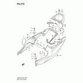 Схема вузла: Задній підсідельний обтічник (Sv650sk5/suk5) для Suzuki SV650