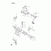 Схема вузла: Копірний вал & Вилки & Вал перемикання для Suzuki TS185