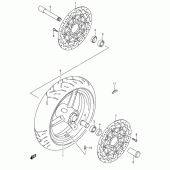 Схема вузла: Переднє колесо Suzuki GSX-R1000