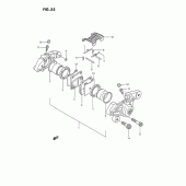 Схема узла: Задний тормозной суппорт (Model j/k/l/m/n) для Suzuki GSX1100