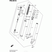 Схема вузла: Вилка передньої осі для Suzuki GSX-R750