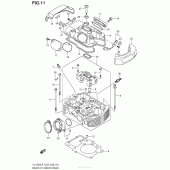 Схема вузла: Задня головка циліндра & Прокладка головки & Свічка запалювання (Vl1500Bl4 E03) для Suzuki VL1500 Boulevard C90 BOSS