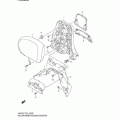 Схема вузла: Опори пасажира (Center)(model k2) для Suzuki AN400 Burgman (EU analogue of SkyWave)