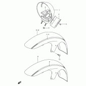 Схема узла: Переднее крыло (Model v/w/x) для Suzuki VS1400 Intruder 1400