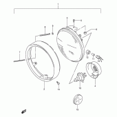 Схема узла: Фара для Suzuki TU250