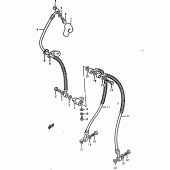 Схема вузла: Передній гальмівний шланг Suzuki GS1000