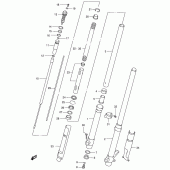 Схема вузла: Передня вилка (Model v) для Suzuki RM250