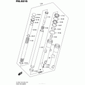Схема вузла: Вилка передньої осі (Vl1500Tl7 E33) для Suzuki VL1500 Boulevard C90 BOSS