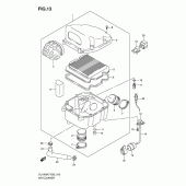 Схема узла: Воздушный фильтр для Suzuki DL1000 V-Strom