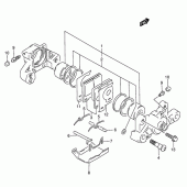 Схема вузла: Задній гальмівний супорт для Suzuki GSX750