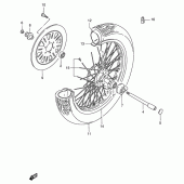 Схема вузла: Переднє колесо Suzuki VS600 Intruder 600
