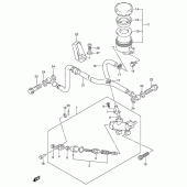 Схема вузла: Задній гальмівний циліндр Suzuki GSX750 Katana