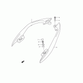 Схема вузла: Опори пасажира (Side)(model k4) для Suzuki AN400 Burgman (EU analogue of SkyWave)