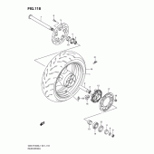 Схема узла: Заднее колесо для Suzuki GSX-R1000