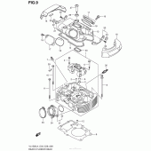 Схема вузла: Задня головка циліндра & Прокладка головки & Свічка запалювання (Vl1500L4 E28) для Suzuki VL1500 Boulevard C90 BOSS