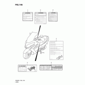 Схема вузла: Інформаційні наклейки (An400zal1 e19) ​​для Suzuki AN400 Burgman (EU analogue of SkyWave)