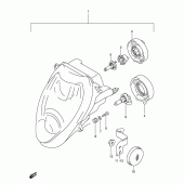 Схема вузла: Фара (E24) для Suzuki GSX1300 Hayabusa