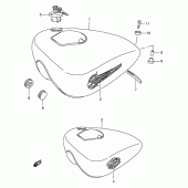Схема вузла: Паливний бак (Model t) для Suzuki LS650 Savage