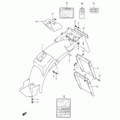 Схема вузла: Заднє крило & Інформаційні наклейки (Model l/m/n/p/r) для Suzuki VX800 VX800