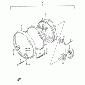 Схема вузла: Фара (Gs500k3/uk3/hk3/huk3 p2, p19, p54) для Suzuki GS500