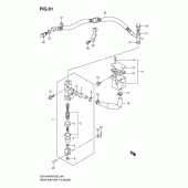 Схема узла: Задний тормозной цилиндр для Suzuki GSX1400