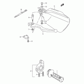 Схема вузла: Права ручка керма (Model n/p/r/s/t) для Suzuki DR650 DR650RSE