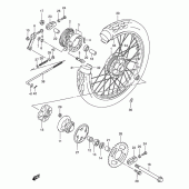 Схема вузла: Заднє колесо Suzuki TU250