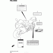 Схема вузла: Інформаційні наклейки (Gsx-R750L6 E33) для Suzuki GSX-R750