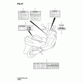 Схема вузла: Інформаційні наклейки для Suzuki UH125 Burgman
