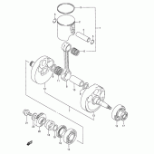 Схема вузла: Колінчастий вал & Поршень (Model l/m/n) для Suzuki RMX250