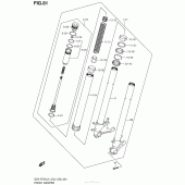 Схема узла: Передняя вилка для Suzuki GSX-R750
