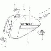 Схема узла: Топливный бак (Ts125erx e8,  e9,  e10) для Suzuki TS125