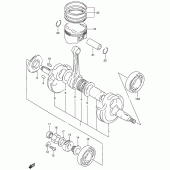 Схема вузла: Колінчастий вал & Поршень для Suzuki DR-Z250