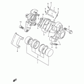 Схема вузла: Задній гальмівний супорт для Suzuki VS1400 Intruder 1400