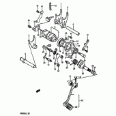 Схема узла: Копирный вал & Вилки & Вал переключения для Suzuki DR800