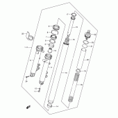 Схема вузла: Передня вилка (Gsf650k5/uk5/ak5/uak5/k6/uk6/ak6/uak6) для Suzuki GSF650 Bandit S