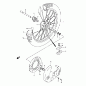Схема вузла: Переднє колесо (Model m) для Suzuki RMX250