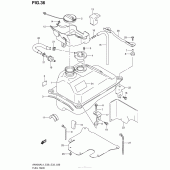 Схема вузла: Паливний бак (An400Al4 E33) для Suzuki AN400 Burgman (EU analogue of SkyWave)