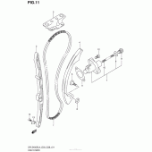 Схема вузла: Ланцюг ГРМ & Натягувач & Заспокоювач для Suzuki DR-Z400 DR-Z400S